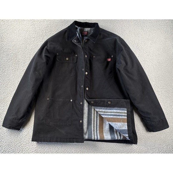 Wrangler Other - Wrangler Blanket Lined Jacket Mens Large Distressed Black Workwear